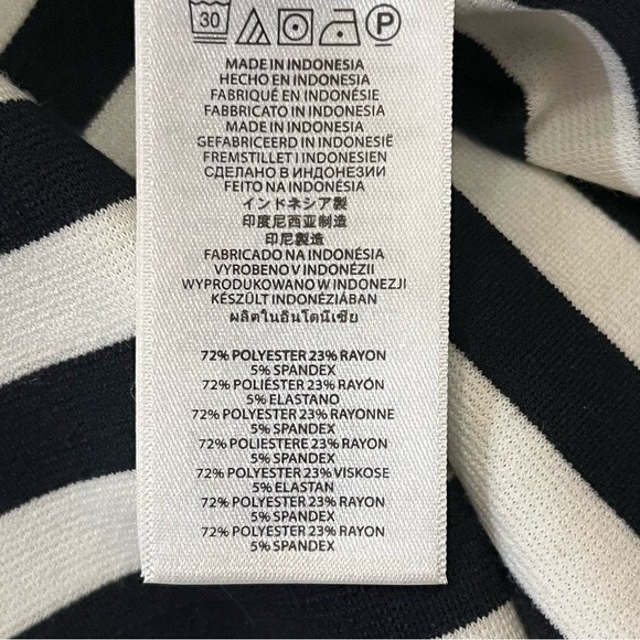 Michael Michael Kors Black & White Stripe Long Sleeve Fit & Flare Dress Size 2 - Picture 6 of 8